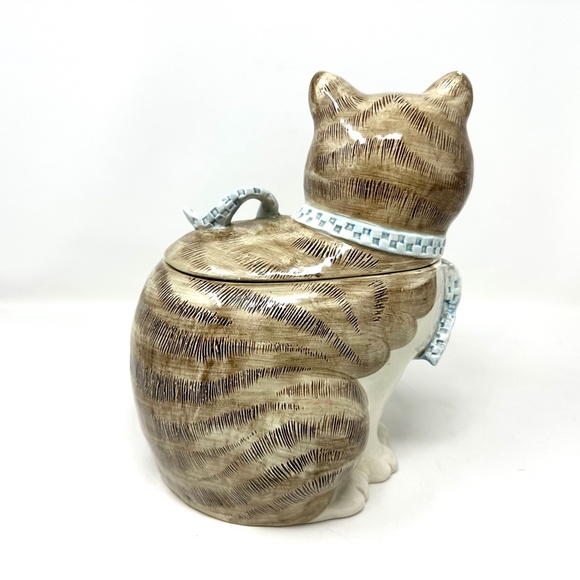 Vintage Flitz & Floyd Japan Ceramic Tabby Cat Cookie Jar 1983 Super Cool! - Picture 3 of 10